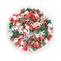 50PCS Mini Itens De Natal Em Resina Para Decoração DIY, Figuras De Floco De Neve E Boneco De Neve,