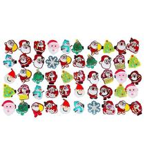 50pcs Natal Luz Up Anéis de Natal Borracha Luz Engraçada-
