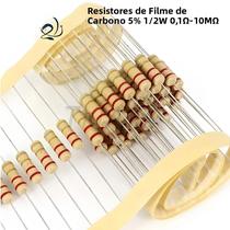 50PCS Resistores De Filme De Carbono 1/2W 5% Faixa De 0.1R~10M Ohm 100R 220R 1K 1.5K 2.2K 3K 4.7K 50PCS Resistores De Filme De Carbono 1/2W 5% Faixa De 0.1R~10M Ohm 100R 220R 1K 1.5K 2.2K 3K 4.7K