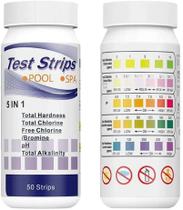 50pcs Tiras De Teste De PH Multifuncionais Para Testador De Água De SPA Ferramenta De Dureza 5 Em 1 50pcs Tiras De Teste De PH Multifuncionais Para Testador De Água De SPA Ferramenta De Dureza 5 Em 1