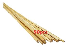 50pçs Vareta Bambú 3.9mm X 65cm - Alto Acabamento - Real Bambu