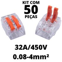 50un Conector Emenda Derivação Para Iluminação 2 vias 4mm² 32A/450V