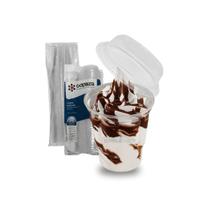 50UN Copo Plástico 180ml Com Tampa Sundae Sorvetes Sobremesas 50UN Copo Plástico 180ml Com Tampa Sundae Sorvetes Sobremesas