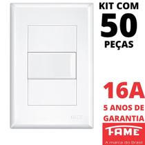 50un Interruptor Paralelo Three Way 16A Com Placa Evidence FAME