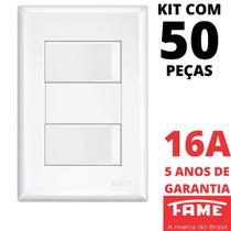 50un Interruptor Simples 2 Teclas 16A Com Placa 4x2 Evidence FAME