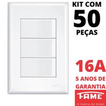 50un Interruptor Simples 3 Teclas 16A Com Placa 4x2 Evidence FAME