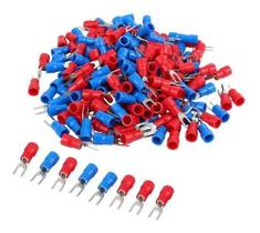 50un Kit Terminais Garfo Forquilha Pré Isolado 0,5 A 2,5mm 50un Kit Terminais Garfo Forquilha Pré Isolado 0,5 A 2,5mm
