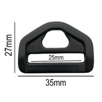 50un Meia Argola 25mm Preta Plástico Triângulo Bolsa Mochila