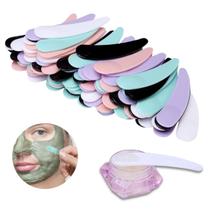 50Un Mini Espátula Aplicador Descartável Creme Maquiagem Skin Care Redonda