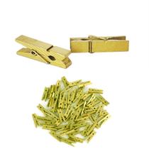 50un mini prendedor pregador madeira dourado 50un mini prendedor pregador madeira dourado