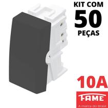 50un Módulo Interruptor Simples 10A Habitat Black FAME