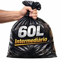 50un Saco de Lixo Preto 60 Litros Resistente Medida 55X70 Residencial e Comercial Ótima Qualidade