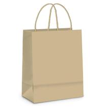 50Un Sacola de Papel Kraft com alça Tamanho Pequeno 21,5 x 15 cm Dobravel para Presentes