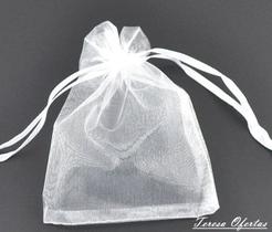 50un saquinhos de organza lembrancinha 10x15cm Branco fita cetim - teresa ofertas