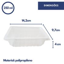 50unid Embalagem Microondas E Freezer 250ml Marmita Fitness - Copaza