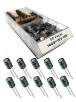 50x Capacitor Eletrolítico 1000uf x 10v 105º Kit c/50 Peças