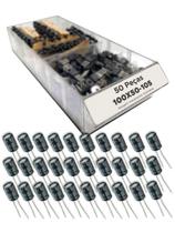 50x Capacitor Eletrolítico 100uf x 50v 105º Kit c/50 Peças