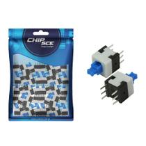 50x Chave Push Button 6 Polos Com Trava 8mm - Alta Qualidade