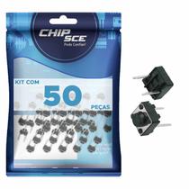 50x Chave Táctil 2 Terminais - 6 x 6 x 5mm - 180º Graus 50x Chave Táctil 2 Terminais - 6 x 6 x 5mm - 180º Graus