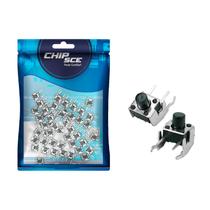 50x Chave Táctil 2 Terminais + Suporte 6 x 6 x 7mm 90º Graus 50x Chave Táctil 2 Terminais + Suporte 6 x 6 x 7mm 90º Graus