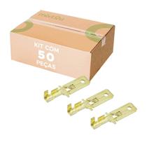 50x Conector Terminal Macho Curto 6,3x8mm Dourado Elétrico 50x Conector Terminal Macho Curto 6,3x8mm Dourado Elétrico