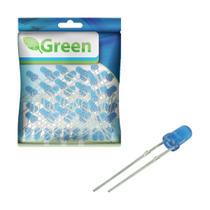 50x Led Difuso 3mm - Projetos Em Geral 2 Terminais - Azul