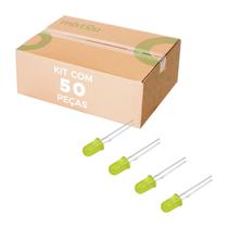 50x Led Difuso 5mm - Projetos Em Geral 2 Terminais Amarelo