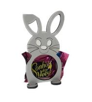 50x Porta-Bombom Feliz Páscoa Coelho MDF Brinde lembrança B