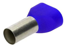 50x Terminal Elétrico Ilhós Tubular Duplo 16mm Azul Conector