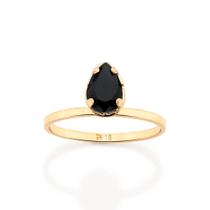 5136111827 TAM 18 Anel solitário gota banhado a ouro 18k com cristal