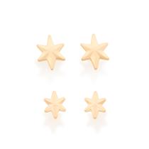 526219 brinco Rommanel kit estrelas 526219 brinco Rommanel kit estrelas