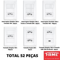 52un Tomadas Interruptores 4x2 Com Placa Evidence FAME