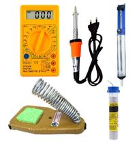 544 - Kit Soldagem Multímetro, Ferro, Suporte, Sugador E Solda 544 - Kit Soldagem Multímetro, Ferro, Suporte, Sugador E Solda