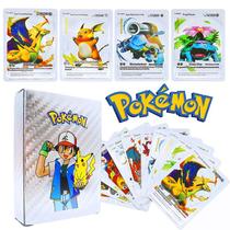 55 Cartas de Pokémon Prateadas Impermeável Deck de Cartinhas