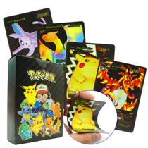 55 Cartas de Pokemon Pretas Deck Preto Lote de Cards Black Pikachu Vmax, Gx, V