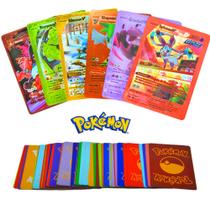 55 Cartinhas de Pokemon Coloridas Cartas Nao Repetidas Deck Rosa