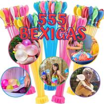 555 Unidades Bexiga de Água Kit Conjunto Water Ballons Brincadeiras de Verão com Conector Enchedor para as Crianças Splash Ball 5 Pacotes