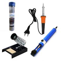 566 Kit De Soldagem: Ferro, Suporte, Sugador + Estanho Solda 566 Kit De Soldagem: Ferro, Suporte, Sugador + Estanho Solda