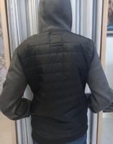 57239 jaqueta ad fleece nylon c/ capuz bolso tam g preta/cinza 57239 jaqueta ad fleece nylon c/ capuz bolso tam g preta/cinza