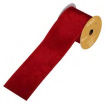 57897003 - FITA ARAMADA VELUDO C/ GLITTER C/COSTURA VERMELHO 6,3 cm x 9,14 m (LxC)