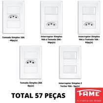 57un Tomadas Interruptores 4x2 Com Placa Evidence FAME