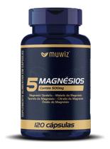 5Magnésios Muwiz (120 Cápsulas) Alta Absorção Complexo Completo