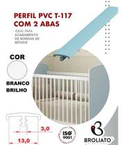 5mt Perfil Pvc T C/ Aba Branco Borda Acabamento Móveis 13mm