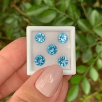 5ø Topázio Azul Swiss Blue Brilhante 4,55ct 5ø Topázio Azul Swiss Blue Brilhante 4,55ct