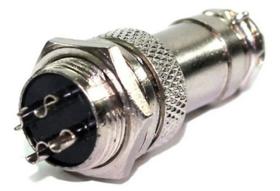 5par Conector Mike Gx16 4 Pinos Macho Painel + Fêmea Aviação