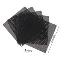 5PCS 80MM PVC Fan Dust Filter PC DustProtable Capa de malha de computador à prova de poeira - Preto