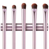 5Pcs Eyeshadow Brush Set, Premium Eyebrow Brush Eyeshadow Brush Corretivo Brush Eye Blending Brush Eye Smudge Brush com Case, Pincéis de maquiagem rosa para viagens