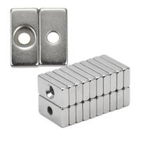 5pcs. Imã De Neodimio Retangular 20x10x4mm Com Furo - N35