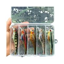 5PCS Isca Dura Swimbait Para Pesca De Bass E Pike Jerkbait Minnow Crankbait Wobbler Acessórios De