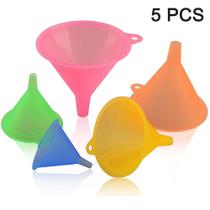 5pcs multi-size plástico funil set, arco-íris colorido funil s - generic
